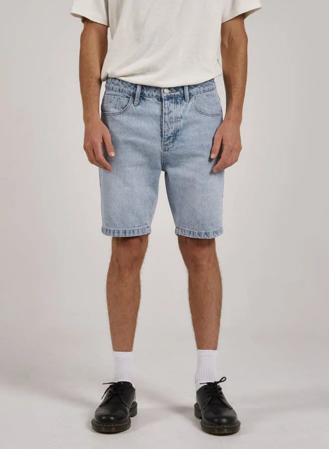 Mens Chopped Hem Denim Short Ash Blue Thrills Denim Shorts