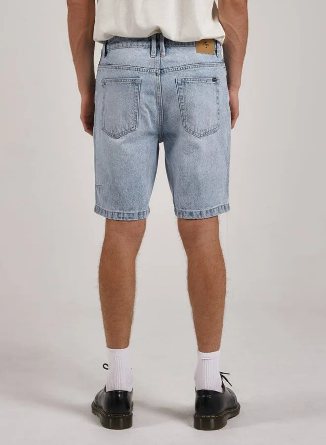 Mens Chopped Hem Denim Short Ash Blue Thrills Denim Shorts