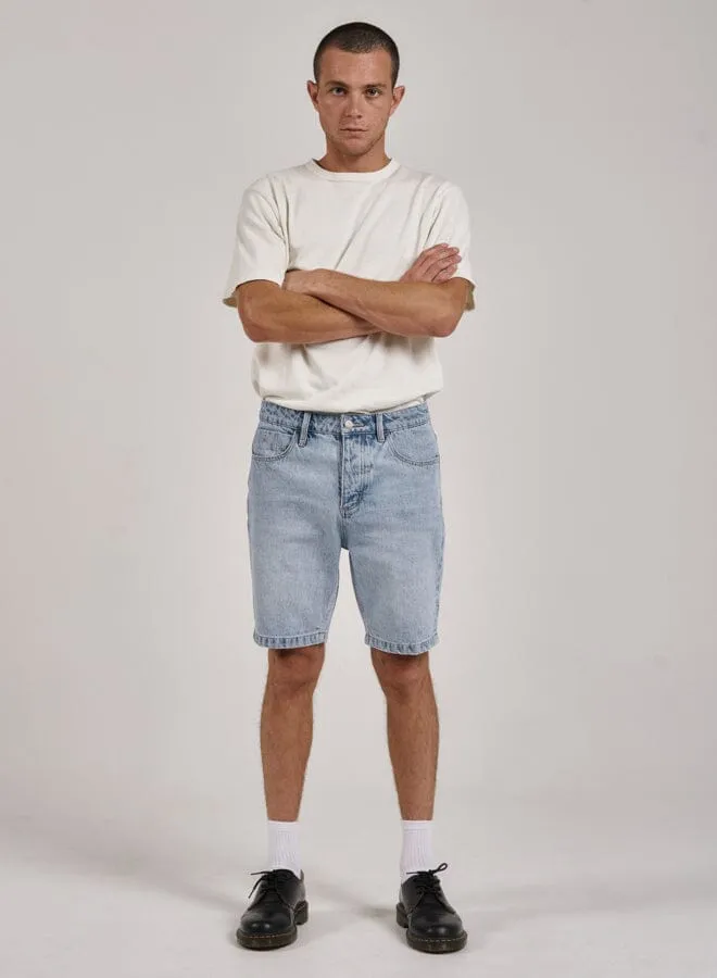 Mens Chopped Hem Denim Short Ash Blue Thrills Denim Shorts