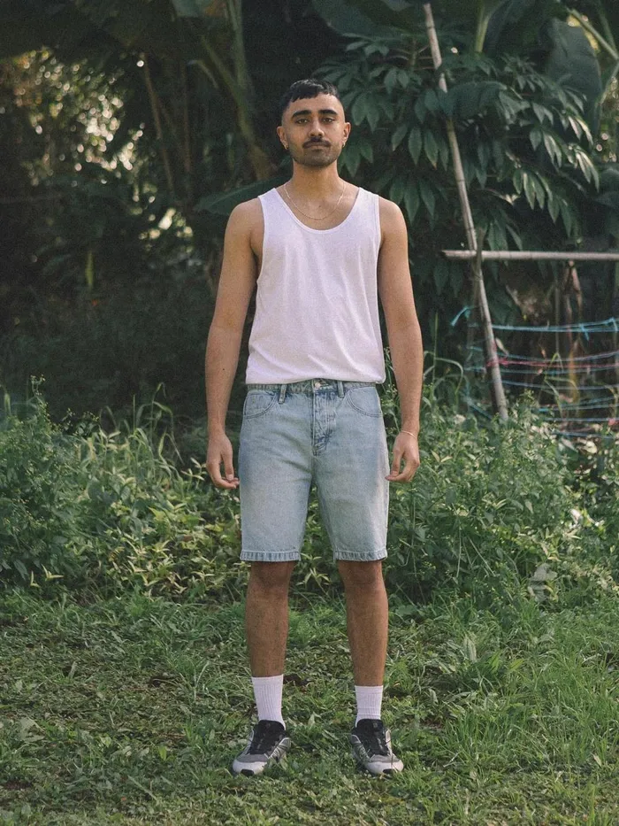 Mens Chopped Hem Denim Short Ash Blue Thrills Denim Shorts