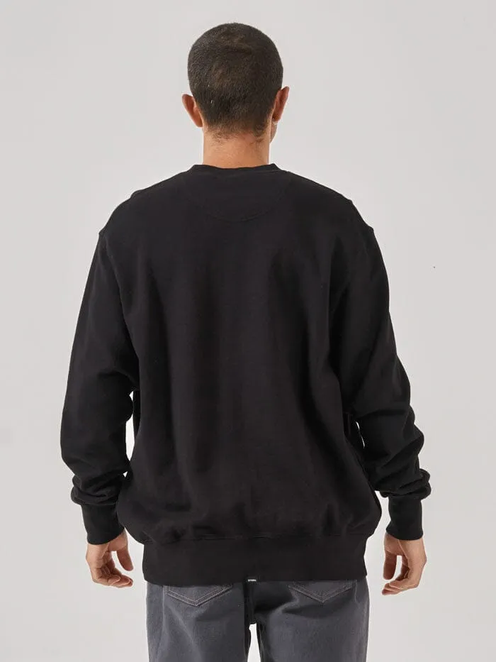 Mens Constant Oversize Crew Black Thrills Sweaters and Fleece