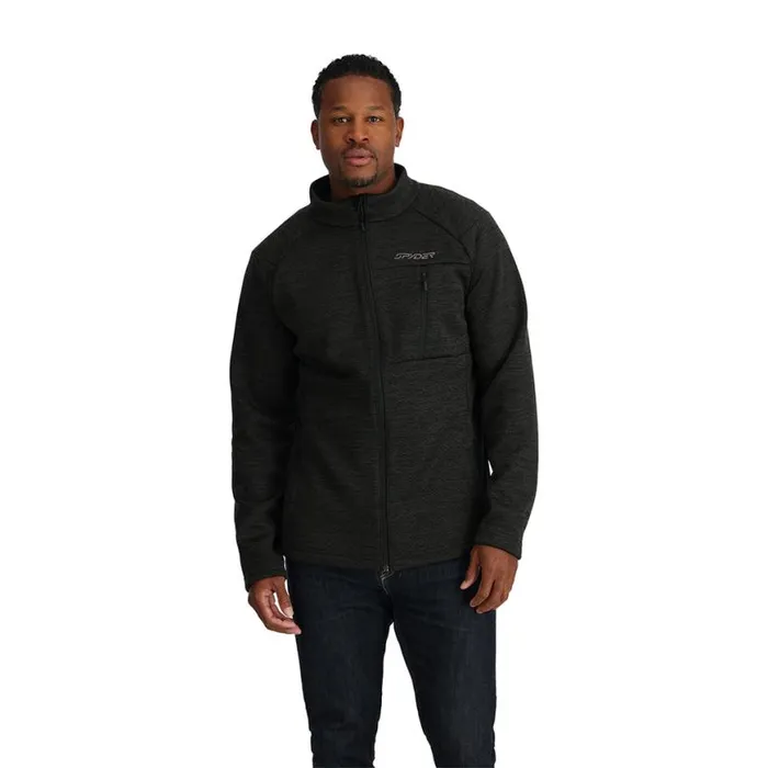 Mens Encore Full Zip Black Spyder Fleece