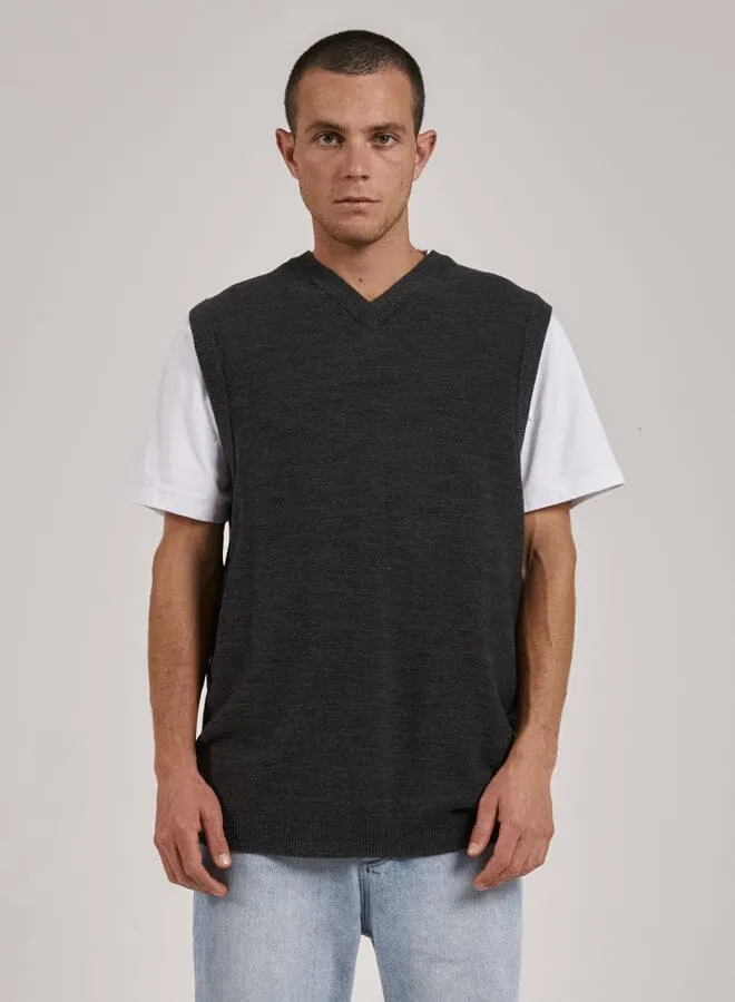 Mens Endless Knit Vest Black Marle Thrills Sweaters and Fleece