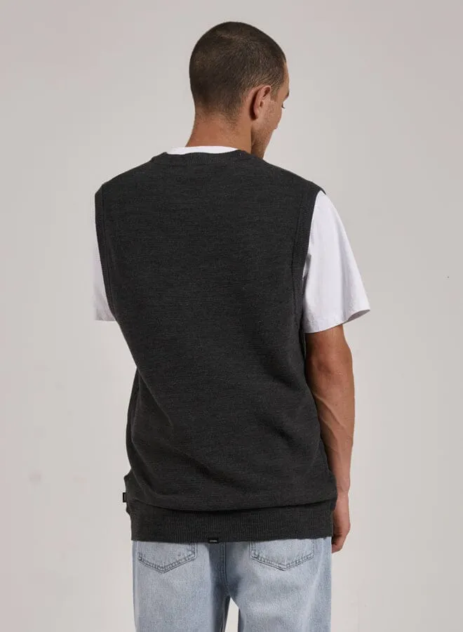 Mens Endless Knit Vest Black Marle Thrills Sweaters and Fleece