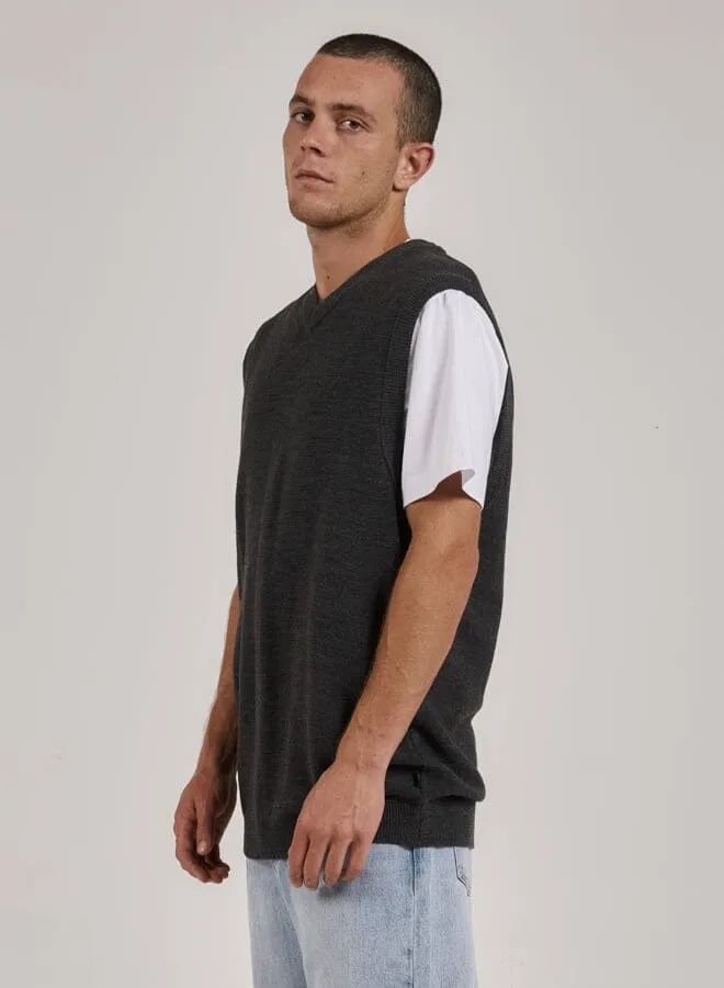 Mens Endless Knit Vest Black Marle Thrills Sweaters and Fleece