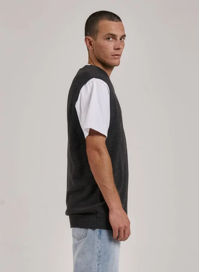 Mens Endless Knit Vest Black Marle Thrills Sweaters and Fleece