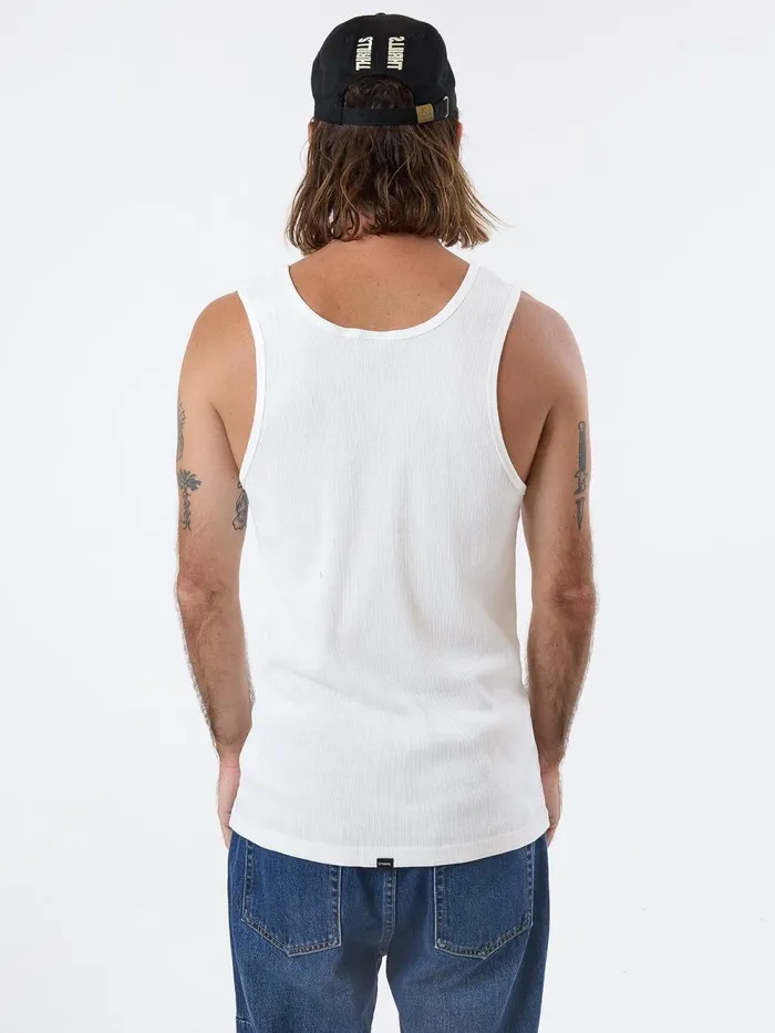 Mens Endless Rib Tank Dirty White Thrills Tees and Tank Tops