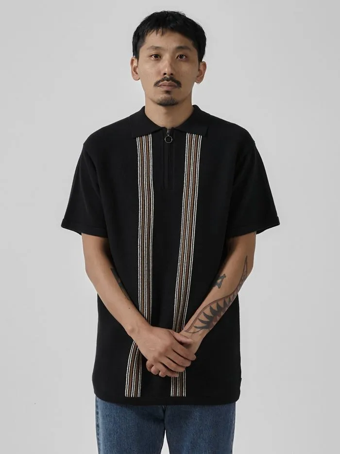 Mens Forward Motions Polo Black Thrills Tees and Tank Tops