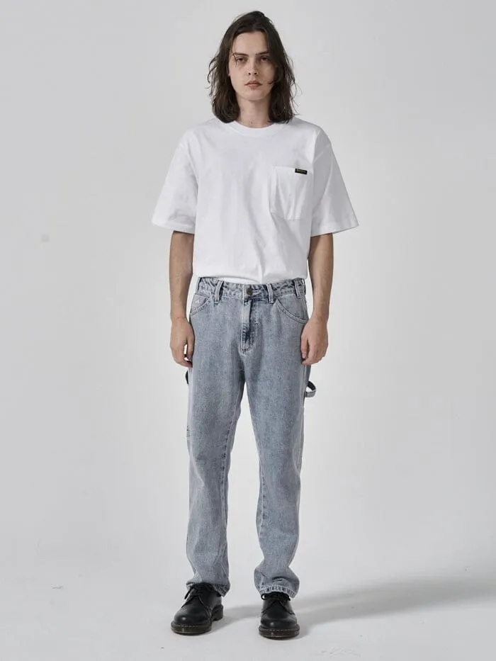 Mens Hard Yakka X Carpenter Jean Faded Rinse Indigo Thrills Denim