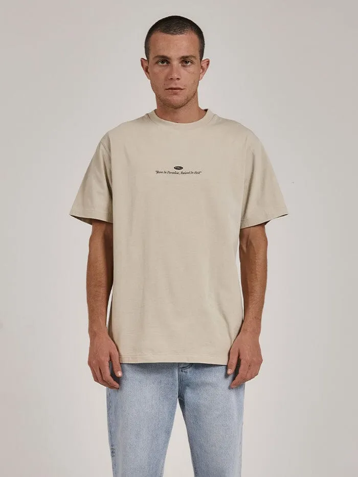 Mens Hell Raised Merch Fit Tee Oatmeal Thrills Tees and Tank Tops