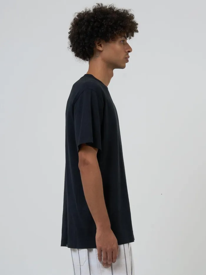 Mens Hemp Embro Lightweight Merch FIt Tee Black Thrills Tees and Tank Tops