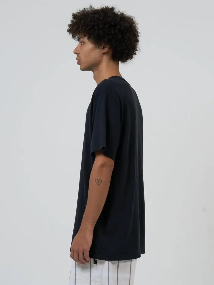 Mens Hemp Embro Lightweight Merch FIt Tee Black Thrills Tees and Tank Tops