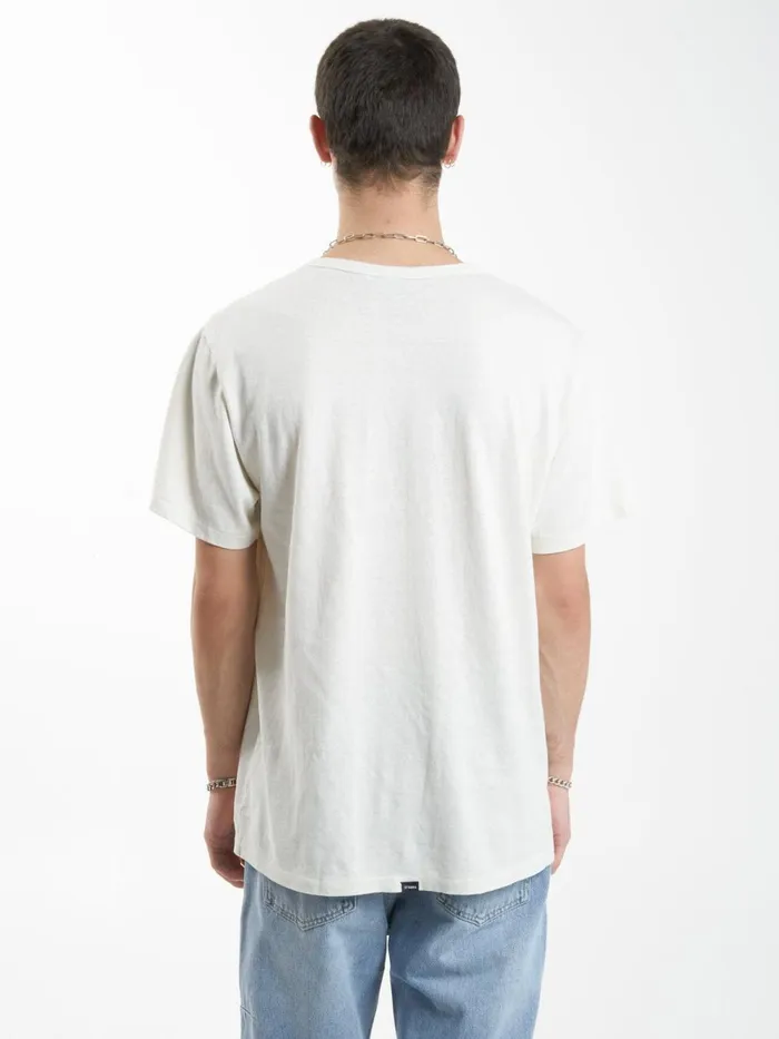 Mens Hemp Embro Merch Fit Tee Dirty White Thrills Tees and Tank Tops