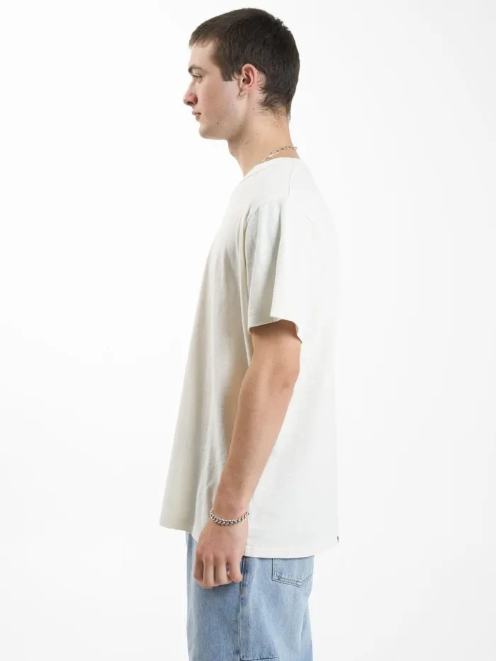 Mens Hemp Embro Merch Fit Tee Dirty White Thrills Tees and Tank Tops
