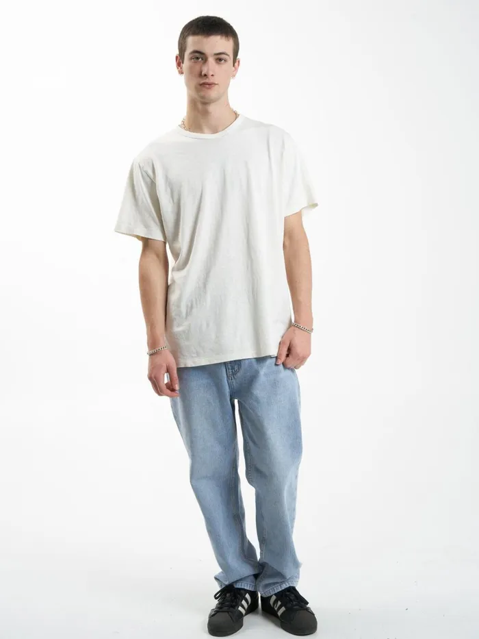 Mens Hemp Embro Merch Fit Tee Dirty White Thrills Tees and Tank Tops