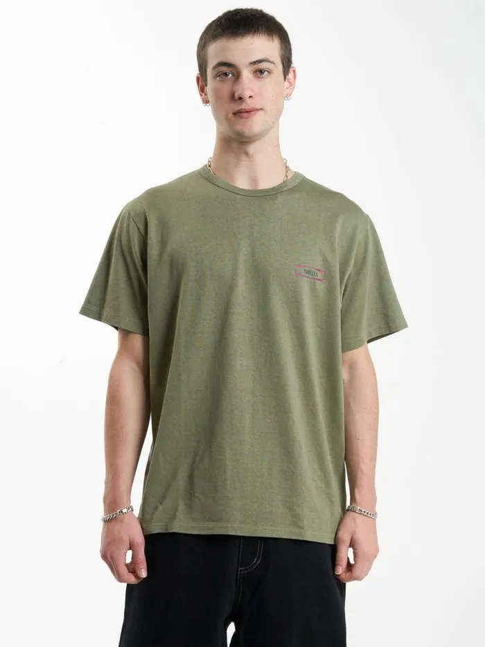 Mens Hemp Issued Merch Fit Tee Mild Army Thrills Tees and Tank Tops