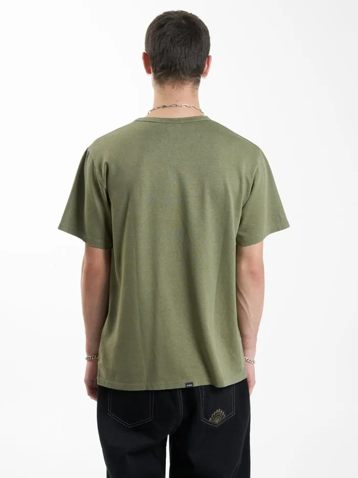 Mens Hemp Issued Merch Fit Tee Mild Army Thrills Tees and Tank Tops