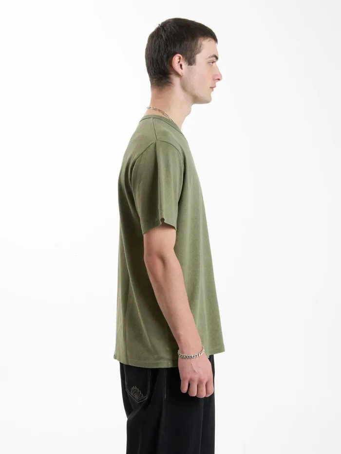 Mens Hemp Issued Merch Fit Tee Mild Army Thrills Tees and Tank Tops