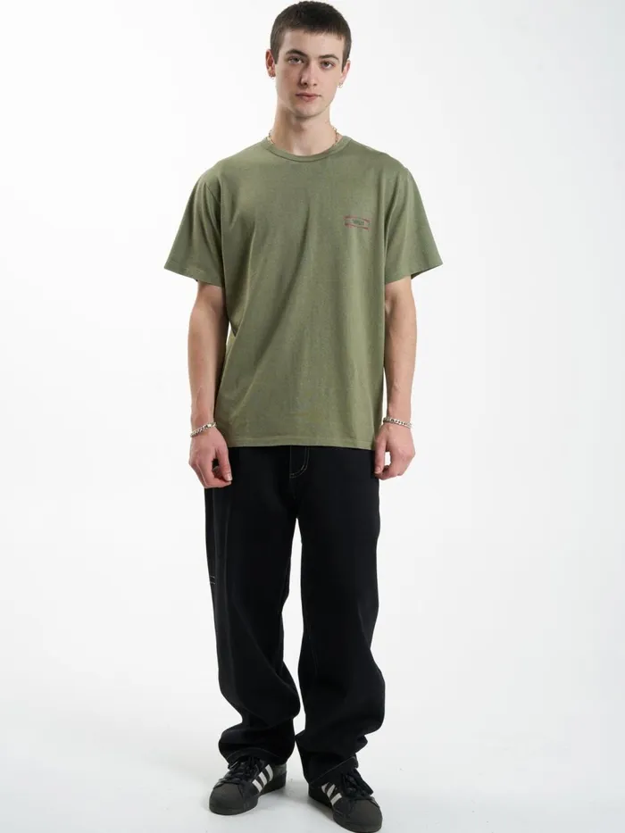 Mens Hemp Issued Merch Fit Tee Mild Army Thrills Tees and Tank Tops