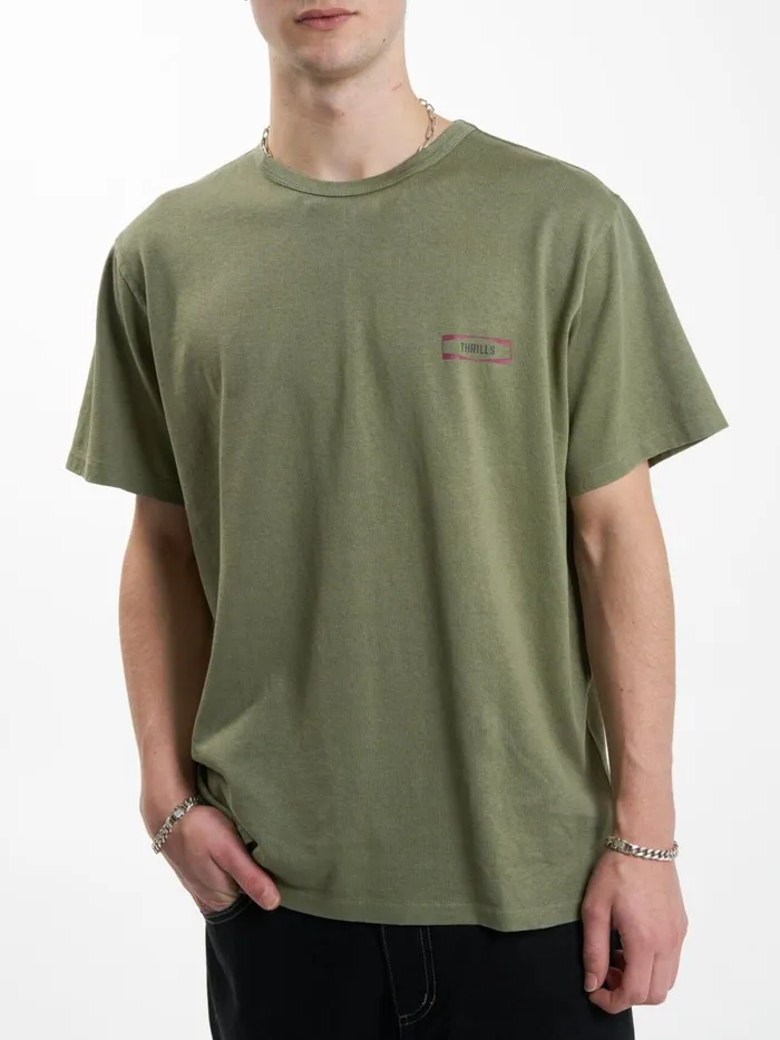 Mens Hemp Issued Merch Fit Tee Mild Army Thrills Tees and Tank Tops