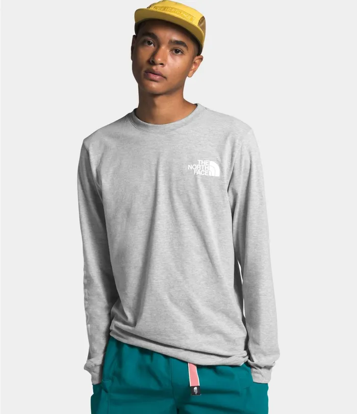Mens Long Sleeve TNF Sleeve Hit Tee Tnf Light Grey Heather The North Face TShirts Mens Long Sleeve TNF Sleeve Hit Tee Tnf Light Grey Heather The North Face TShirts