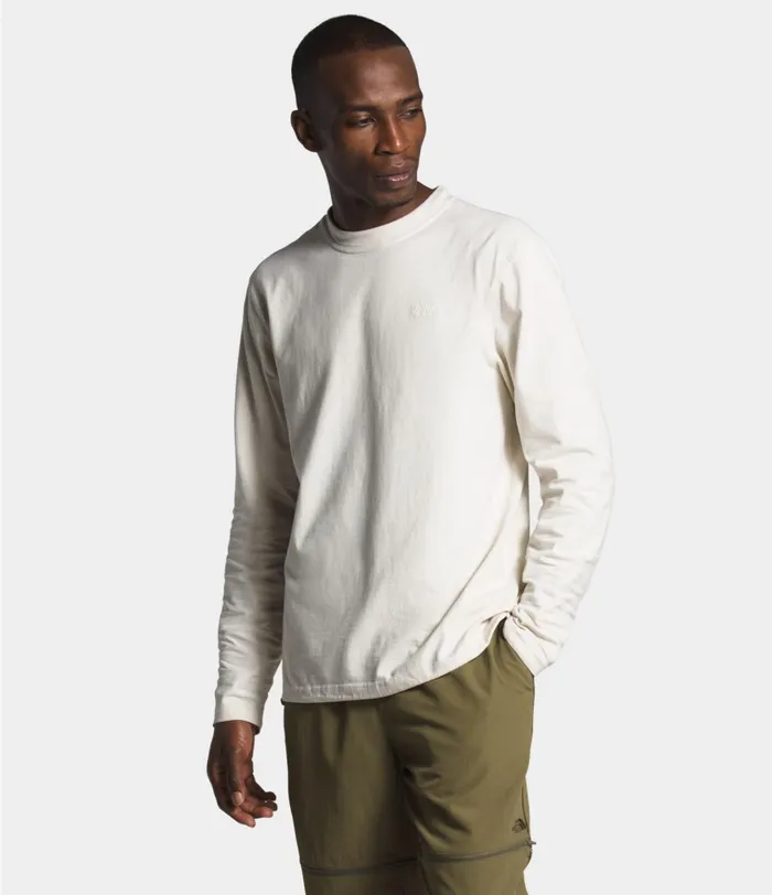 Mens Long Sleeve Woodmont Crew Vintage White The North Face Shirts and Polos