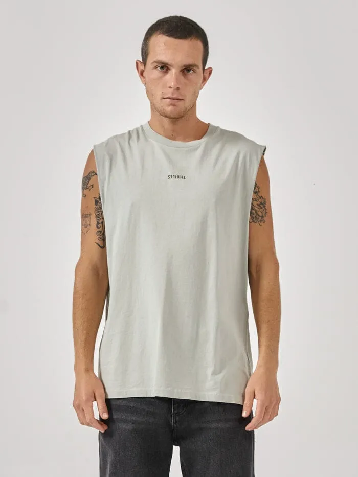 Mens Minimal Merch Fit Muscle Tee Sage Grey Thrills Tees and Tank Tops