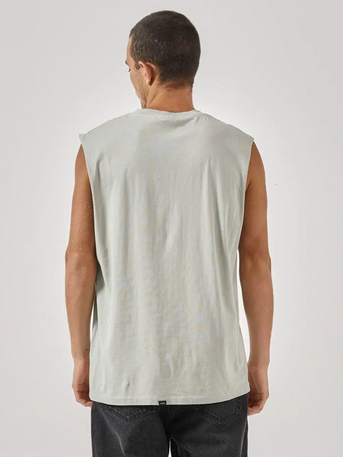 Mens Minimal Merch Fit Muscle Tee Sage Grey Thrills Tees and Tank Tops