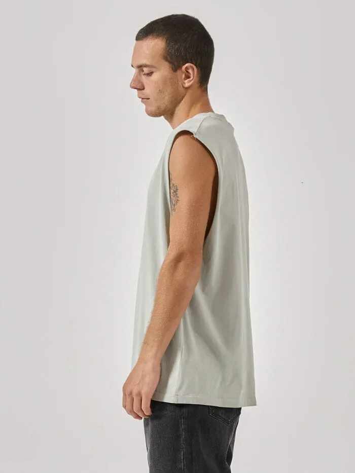 Mens Minimal Merch Fit Muscle Tee Sage Grey Thrills Tees and Tank Tops