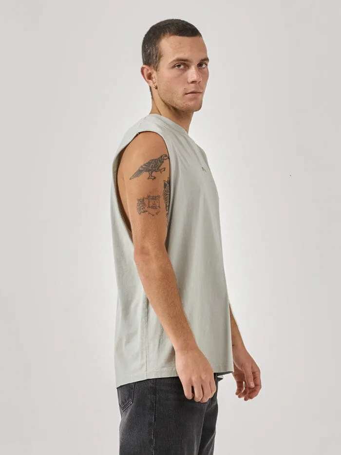 Mens Minimal Merch Fit Muscle Tee Sage Grey Thrills Tees and Tank Tops
