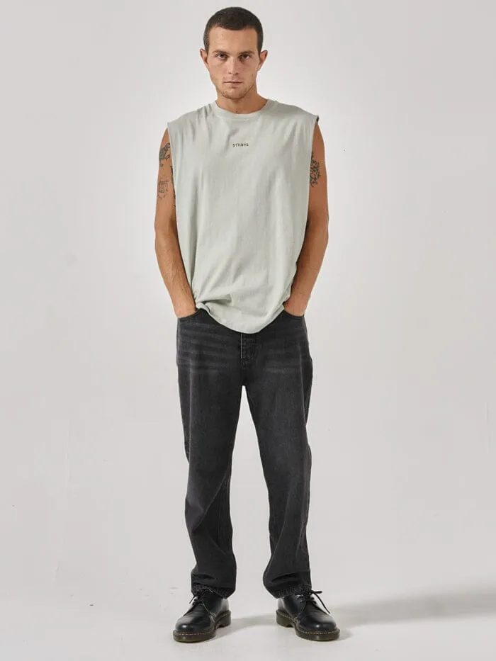 Mens Minimal Merch Fit Muscle Tee Sage Grey Thrills Tees and Tank Tops