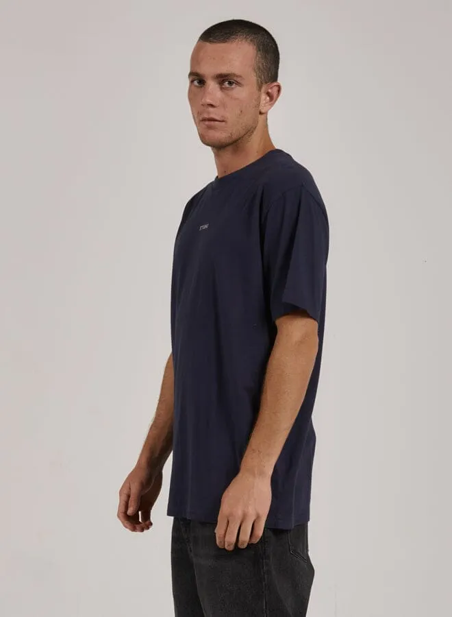 Mens Minimal Merch Fit Tee Station Navy Thrills Tees and Tank Tops