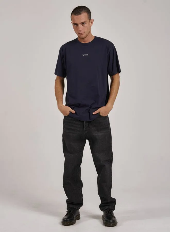 Mens Minimal Merch Fit Tee Station Navy Thrills Tees and Tank Tops