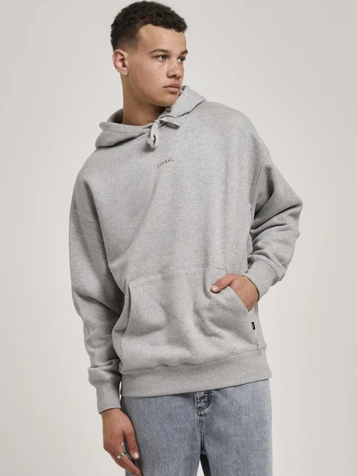 Mens Minimal Slouch Pull On Hood Grey Marle Thrills Sweaters and Fleece