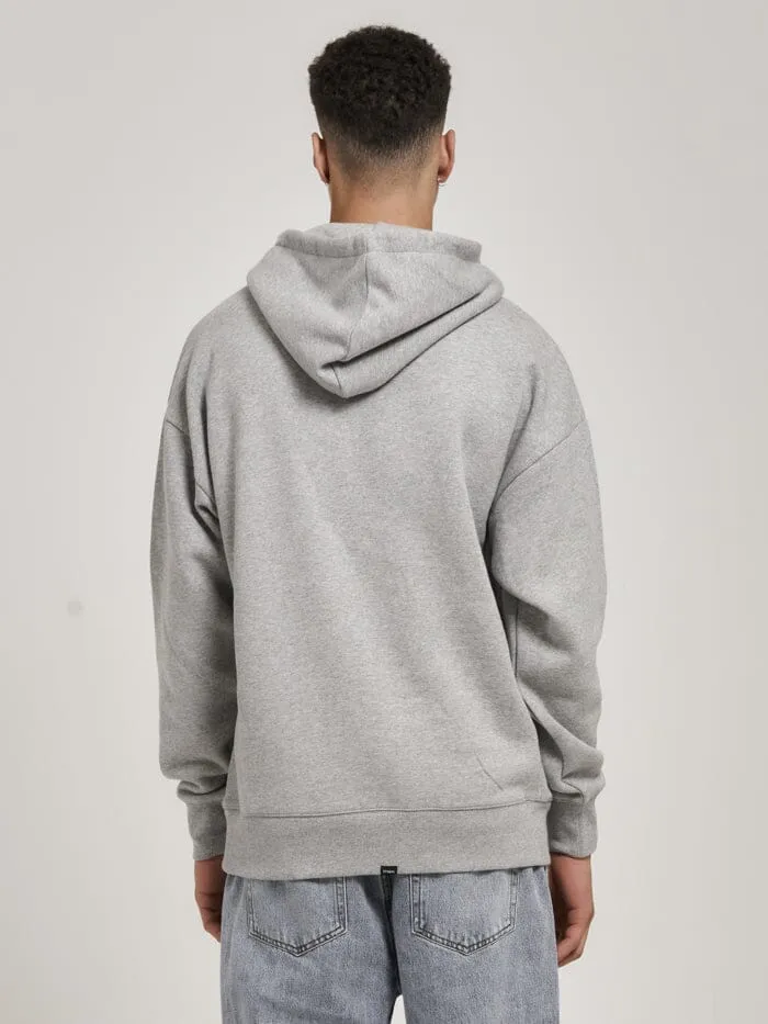 Mens Minimal Slouch Pull On Hood Grey Marle Thrills Sweaters and Fleece