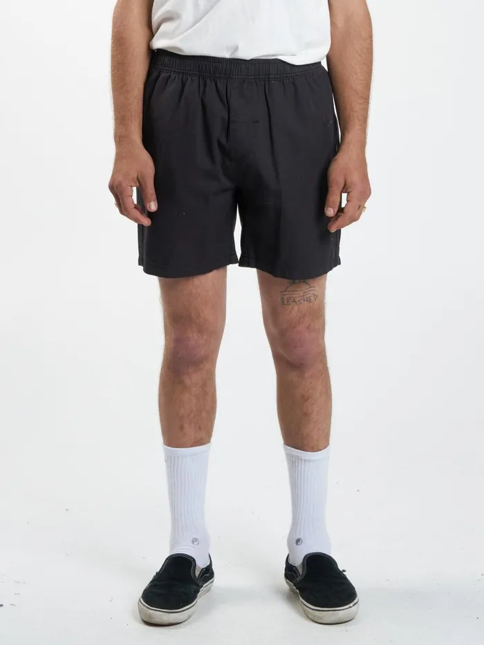 Mens Minimal Work Volley Black Thrills Shorts