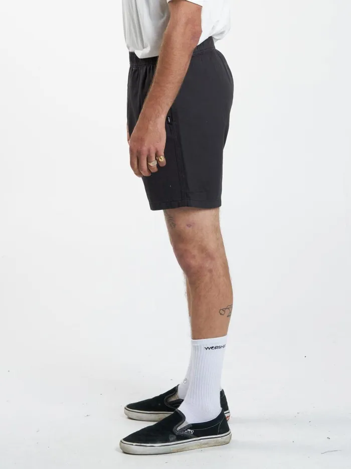 Mens Minimal Work Volley Black Thrills Shorts