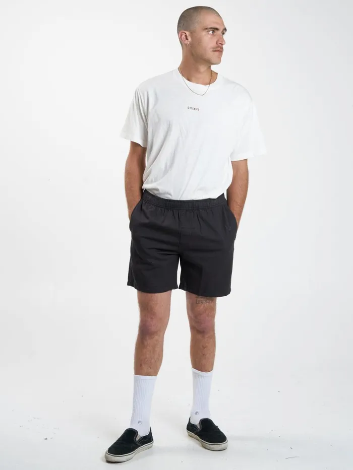 Mens Minimal Work Volley Black Thrills Shorts