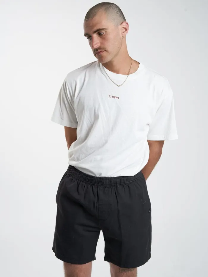 Mens Minimal Work Volley Black Thrills Shorts