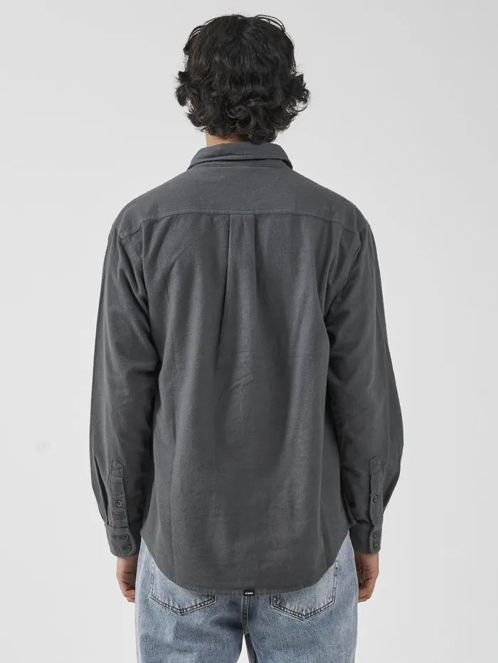 Mens Ops Oversized Long Sleeve Flannel Shirt Chic Green Thrills Shirts