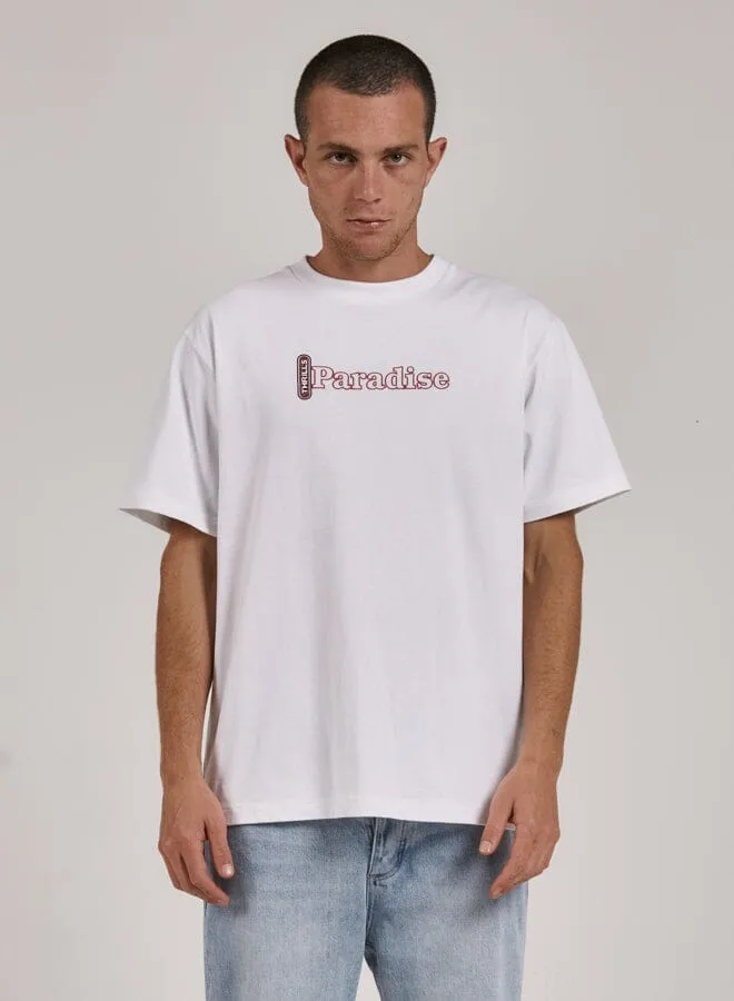 Mens Riding In Paradise Merch Fit Tee White Thrills Tees and Tank Tops