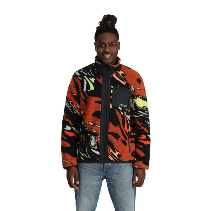 Mens Sherman Full Zip Multi Spyder Fleece