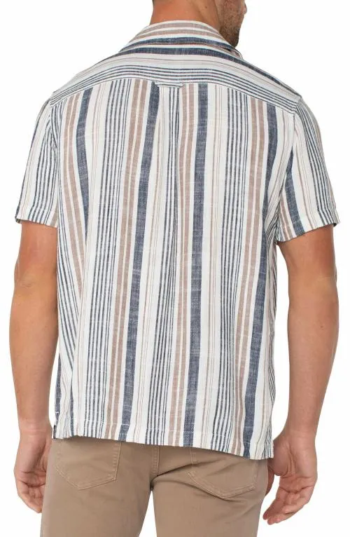 Mens Shirts Liverpool Los Angeles Short Sleeve Camp Shirt Taupe Multi