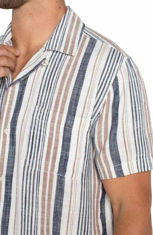 Mens Shirts Liverpool Los Angeles Short Sleeve Camp Shirt Taupe Multi