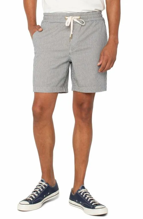 Mens Shorts Liverpool Los Angeles Drawstring Short Ecru Navy