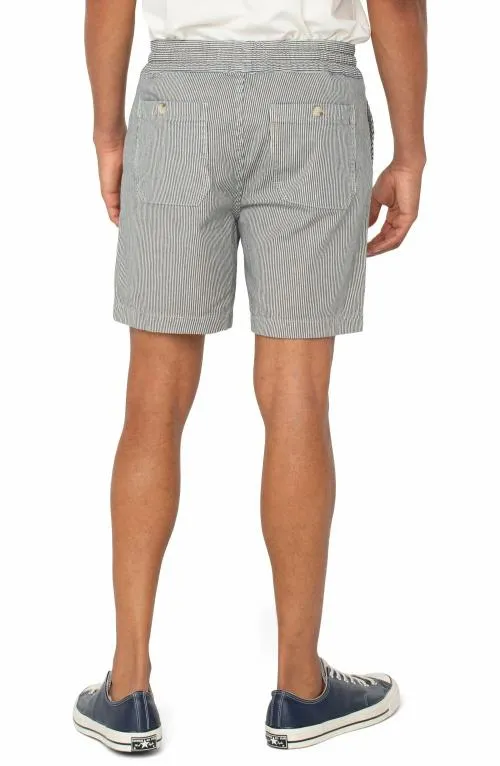 Mens Shorts Liverpool Los Angeles Drawstring Short Ecru Navy