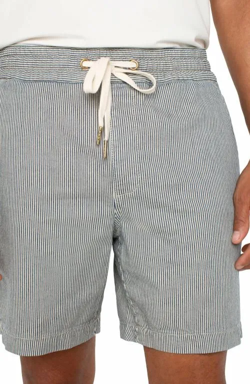 Mens Shorts Liverpool Los Angeles Drawstring Short Ecru Navy