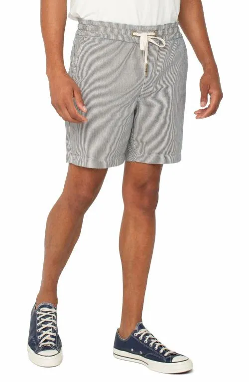 Mens Shorts Liverpool Los Angeles Drawstring Short Ecru Navy