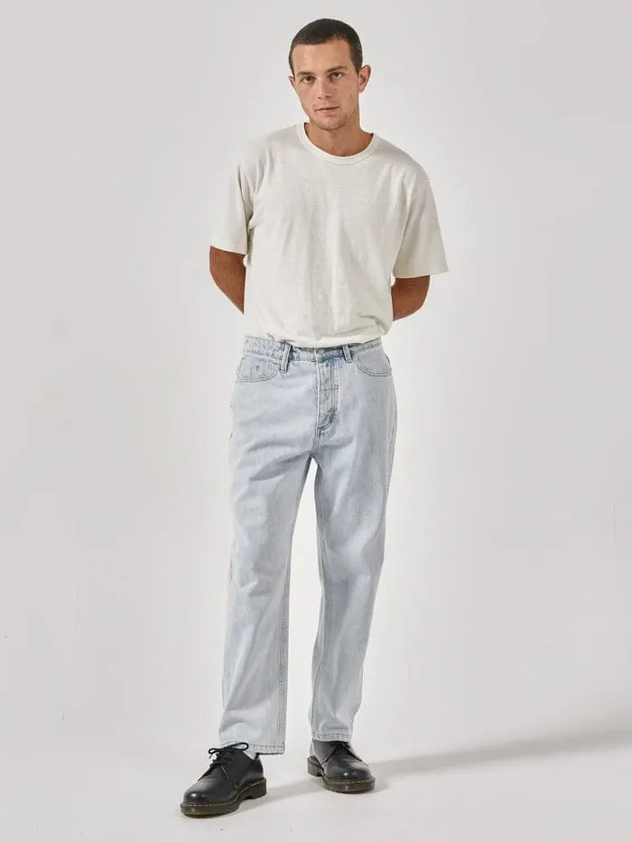 Mens Slacker Denim Jean Faded Dust Blue Thrills Denim