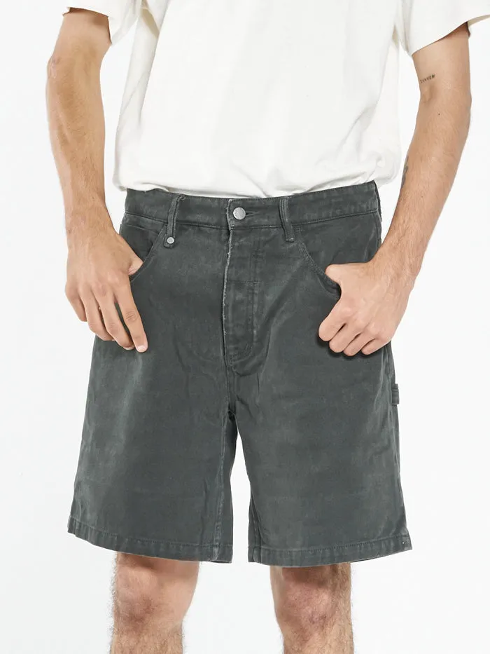 Mens Slacker Denim Short Oil Green Thrills Shorts